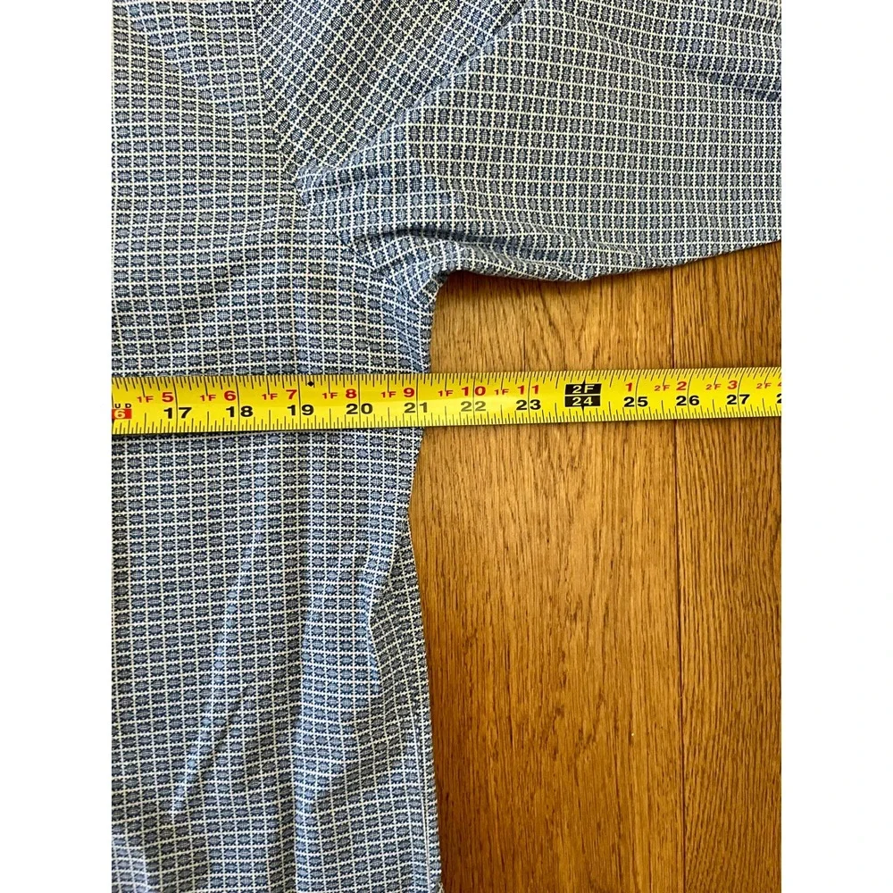 Banana Republic Non Iron Slim Fit Dress Shirt Mens M 15 15.5 Blue White Pattern